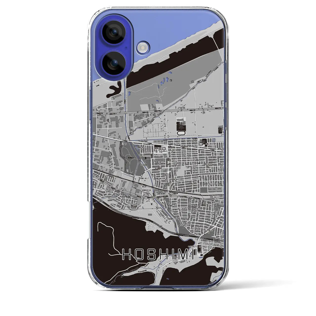 【ほしみ(北海道)】地図柄iPhoneケース(クリアタイプ)モノトーン・iPhone 16 Pro Max 用