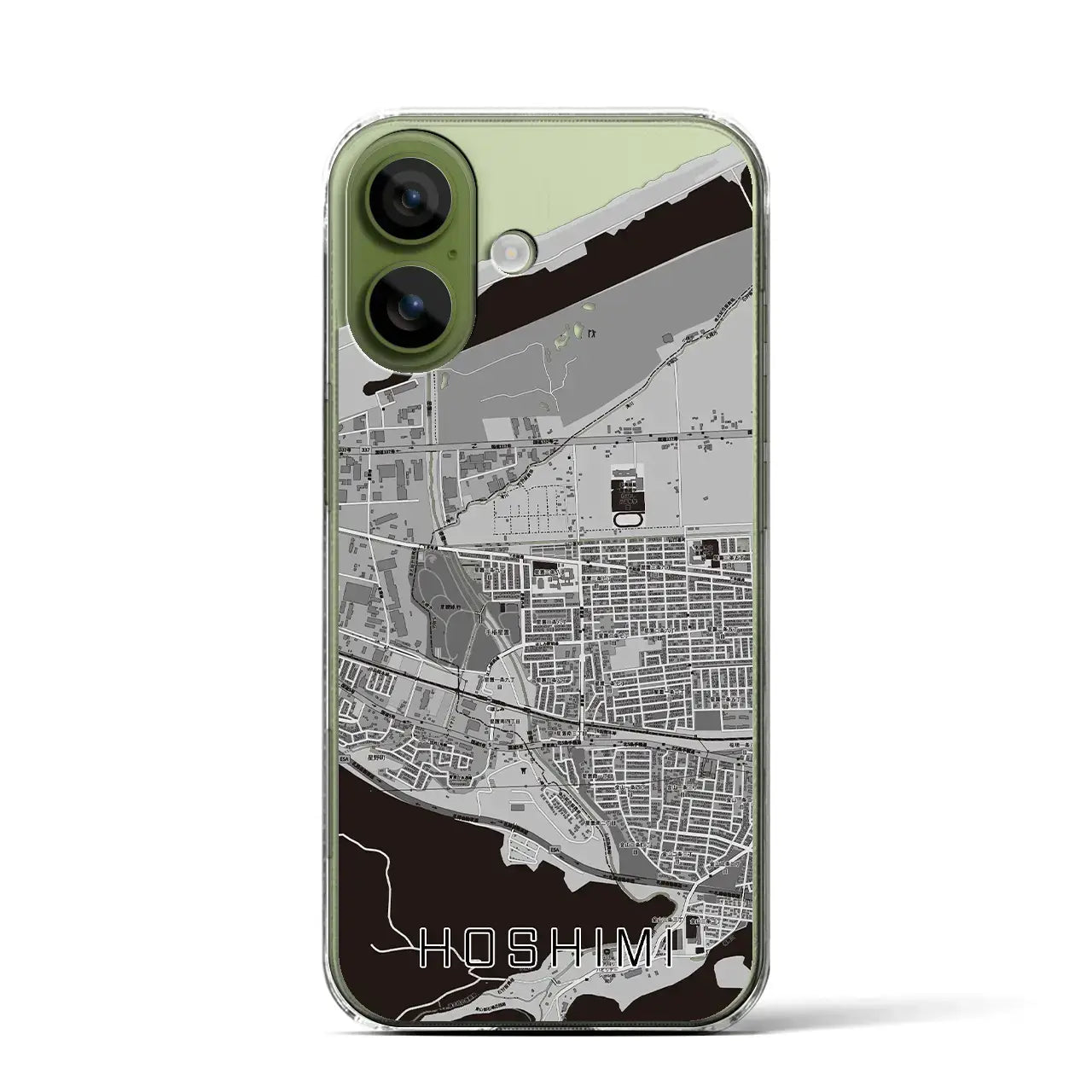 【ほしみ(北海道)】地図柄iPhoneケース(クリアタイプ)モノトーン・iPhone 17 Pro Max 用