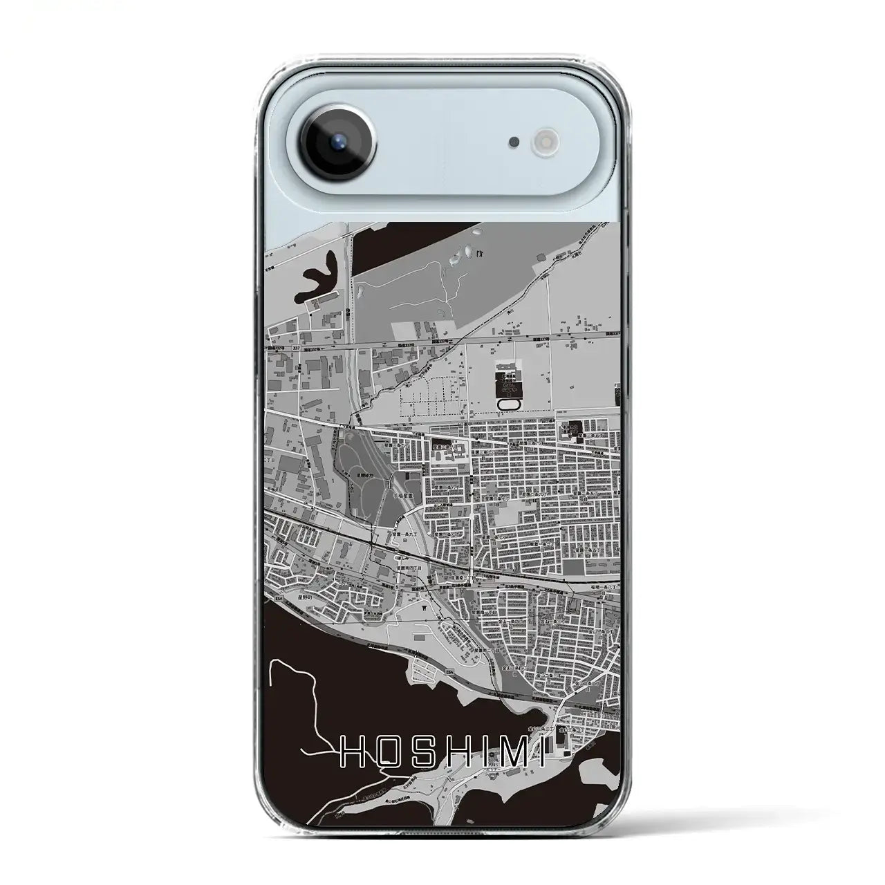 【ほしみ(北海道)】地図柄iPhoneケース(クリアタイプ)モノトーン・iPhone 17 Pro Max 用