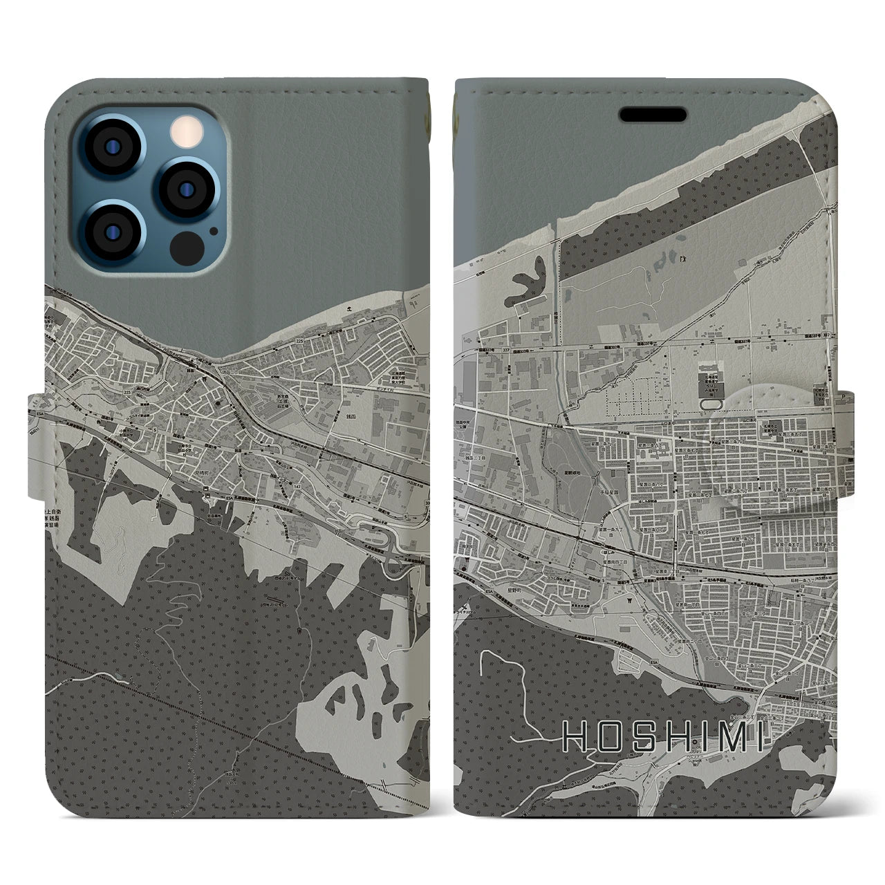 【ほしみ(北海道)】地図柄iPhoneケース(手帳タイプ)
