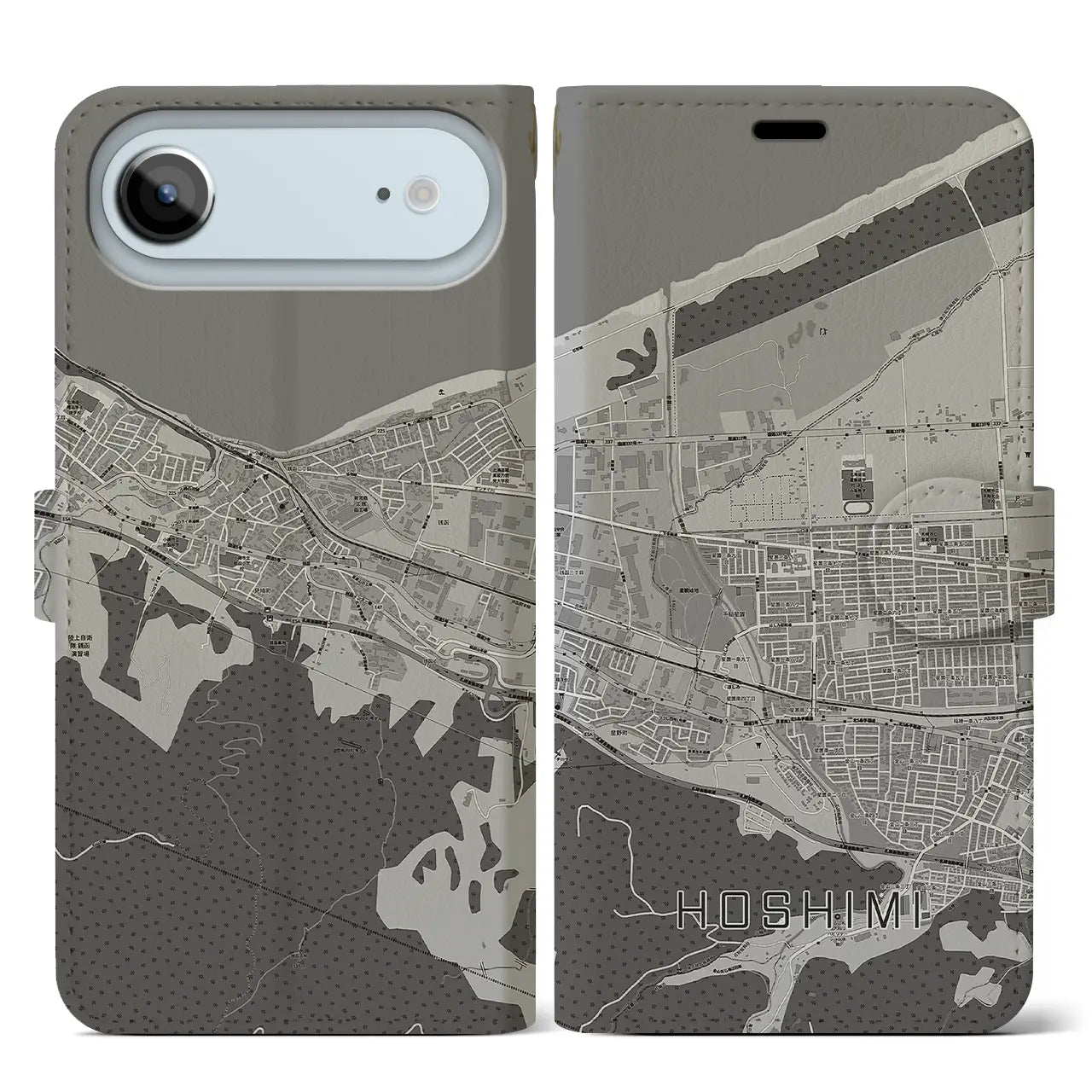 【ほしみ(北海道)】地図柄iPhoneケース(手帳タイプ)