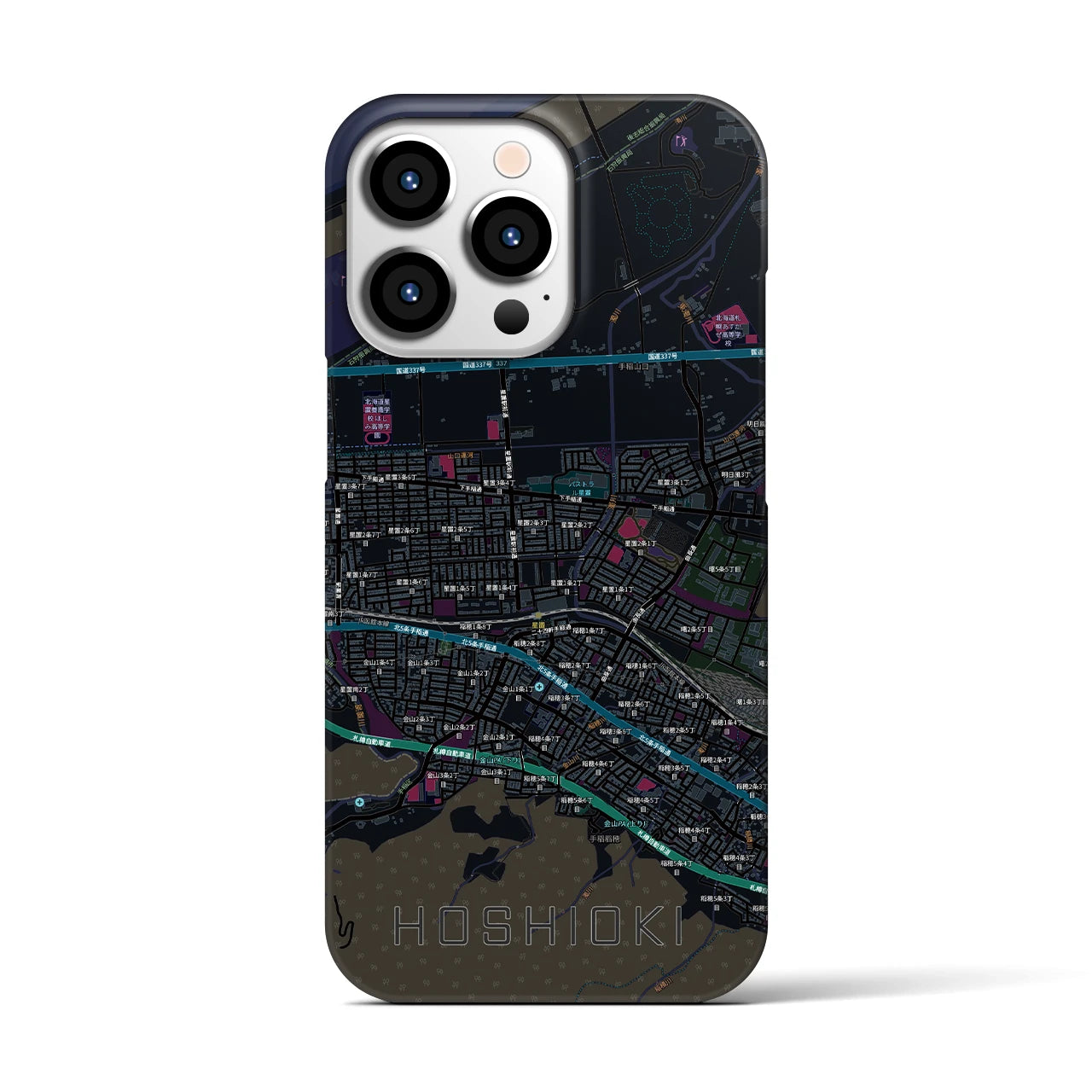 【星置(北海道)】地図柄iPhoneケース(バックカバータイプ)