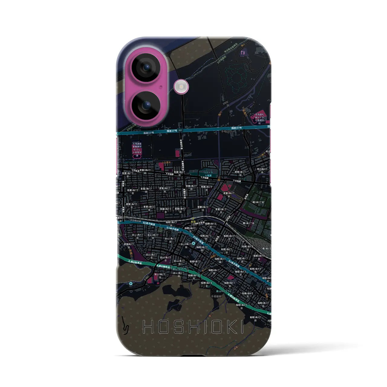 【星置(北海道)】地図柄iPhoneケース(バックカバータイプ)