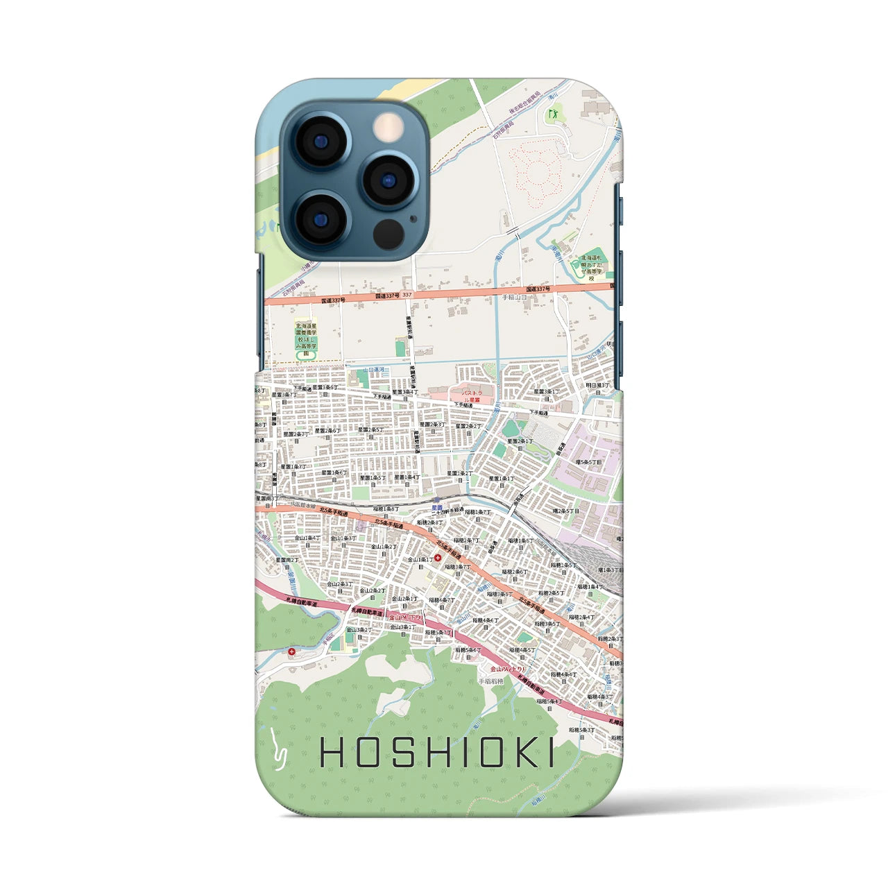 【星置(北海道)】地図柄iPhoneケース(バックカバータイプ)
