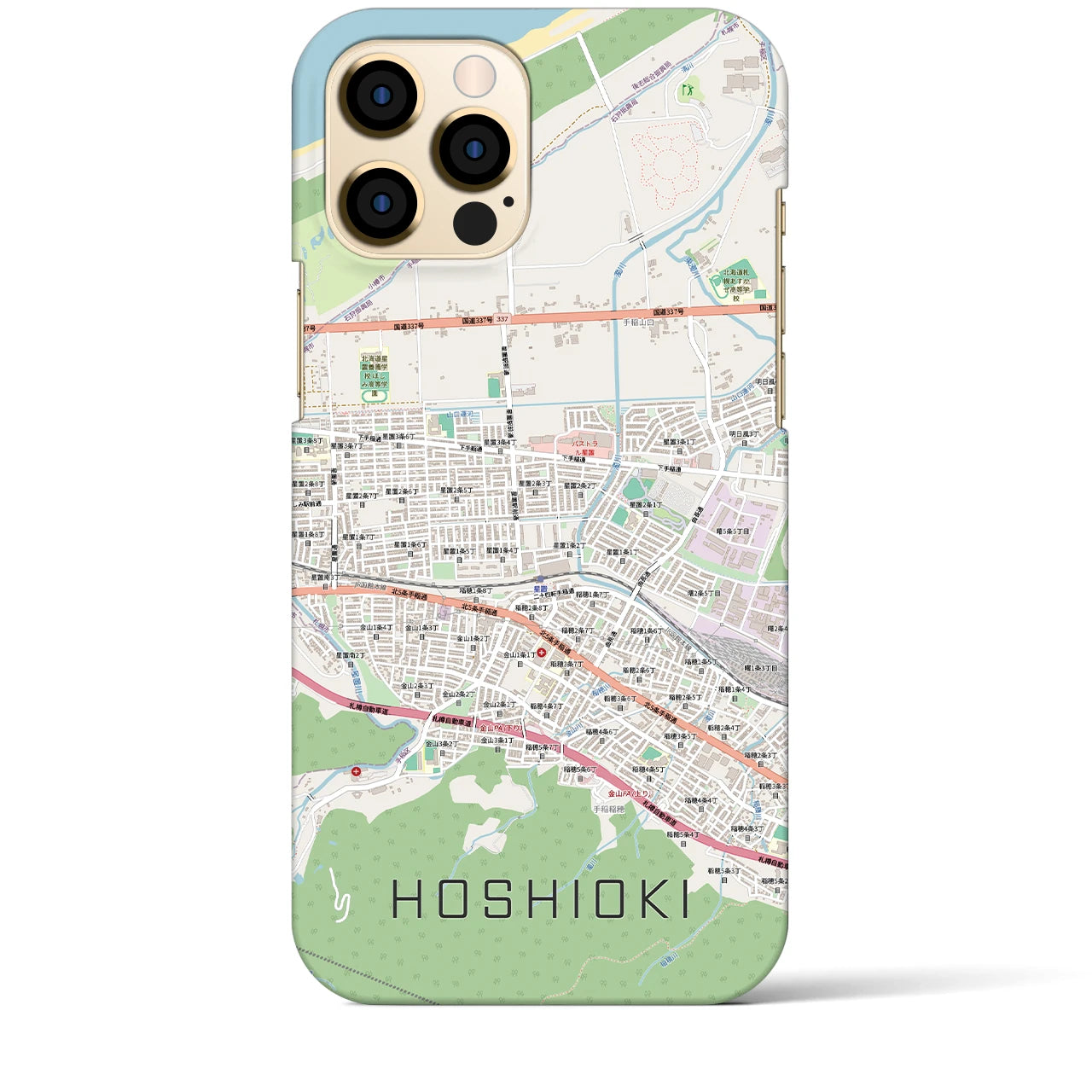 【星置(北海道)】地図柄iPhoneケース(バックカバータイプ)