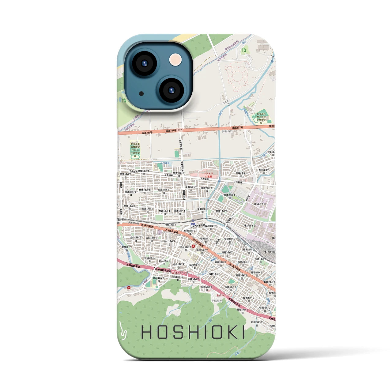 【星置(北海道)】地図柄iPhoneケース(バックカバータイプ)