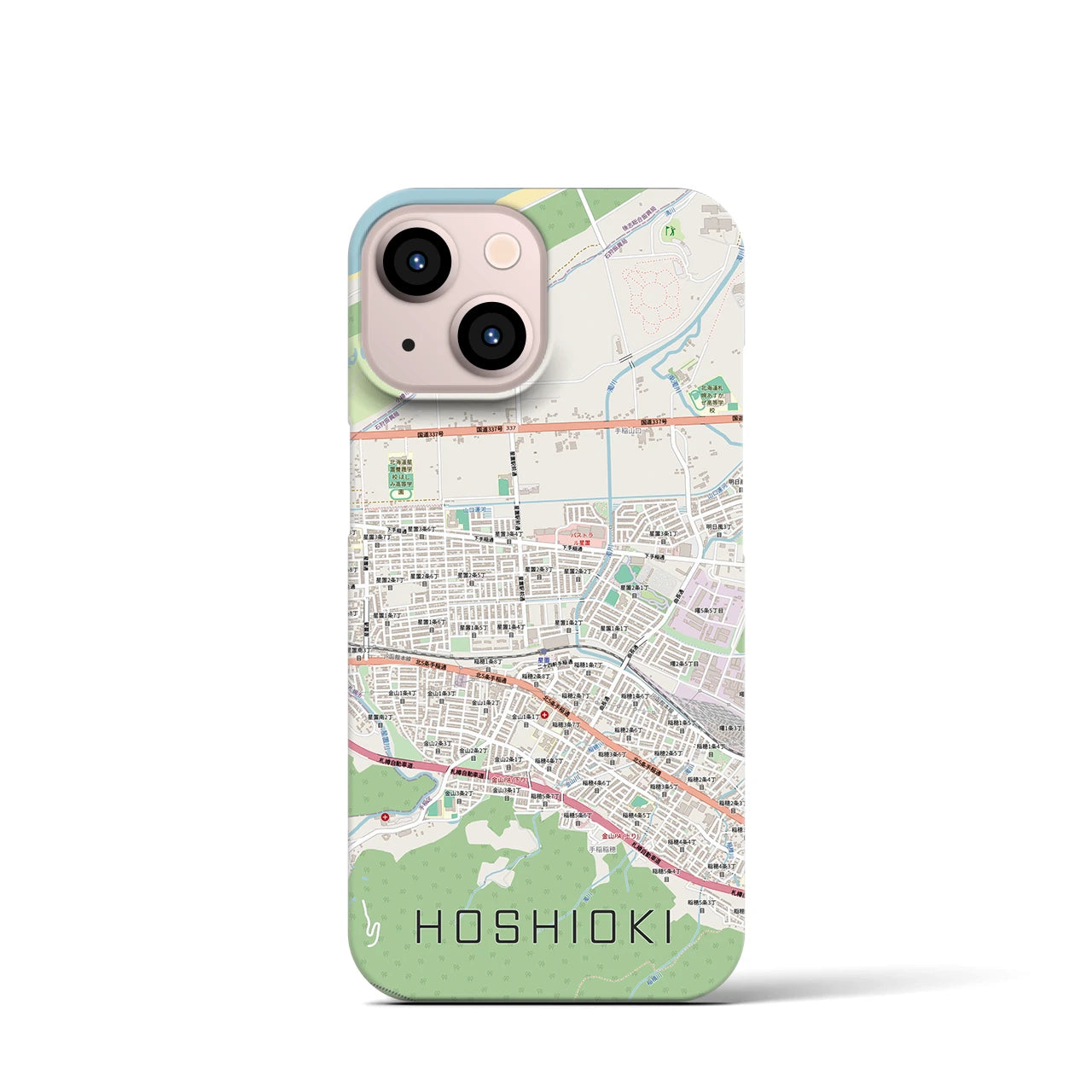 【星置(北海道)】地図柄iPhoneケース(バックカバータイプ)