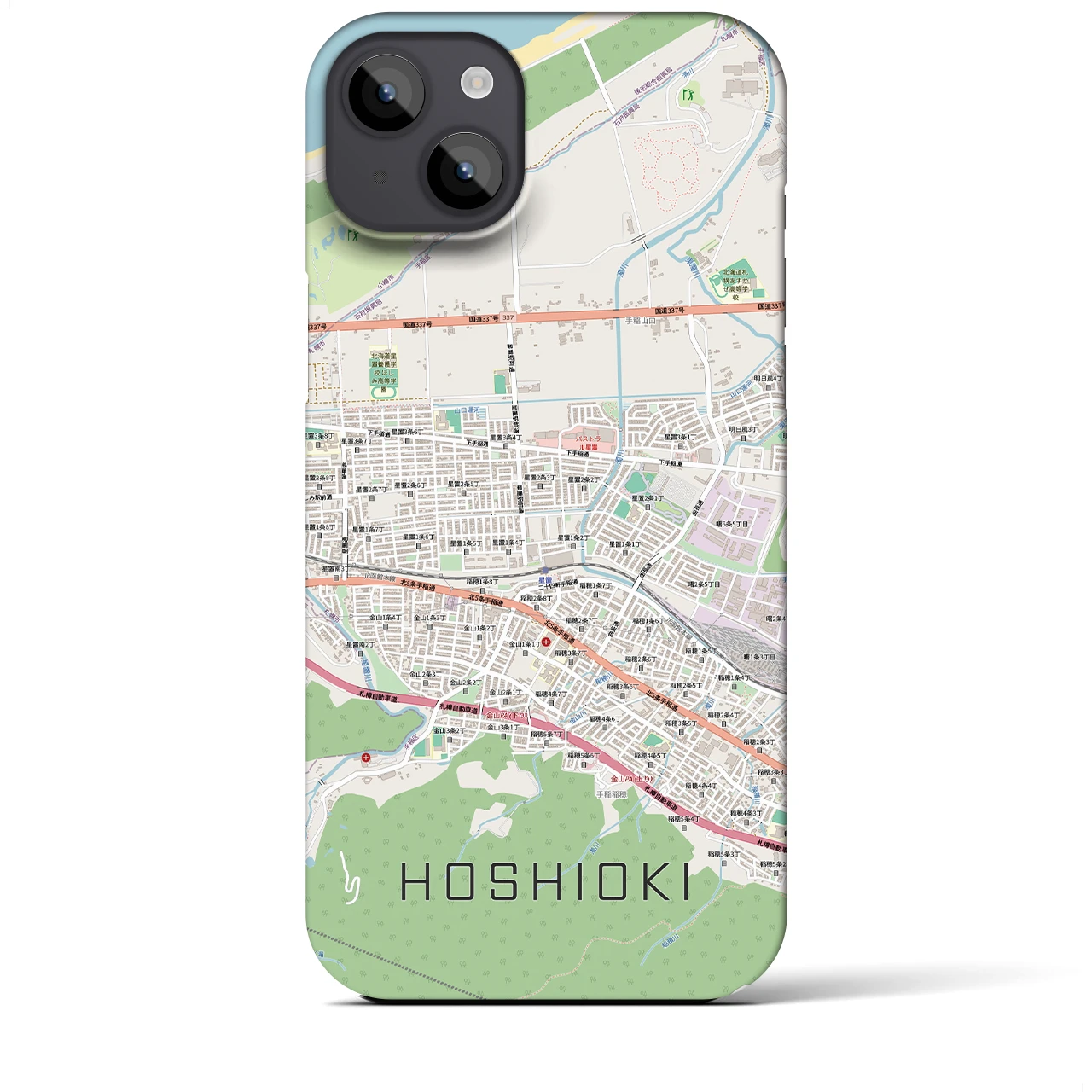 【星置(北海道)】地図柄iPhoneケース(バックカバータイプ)