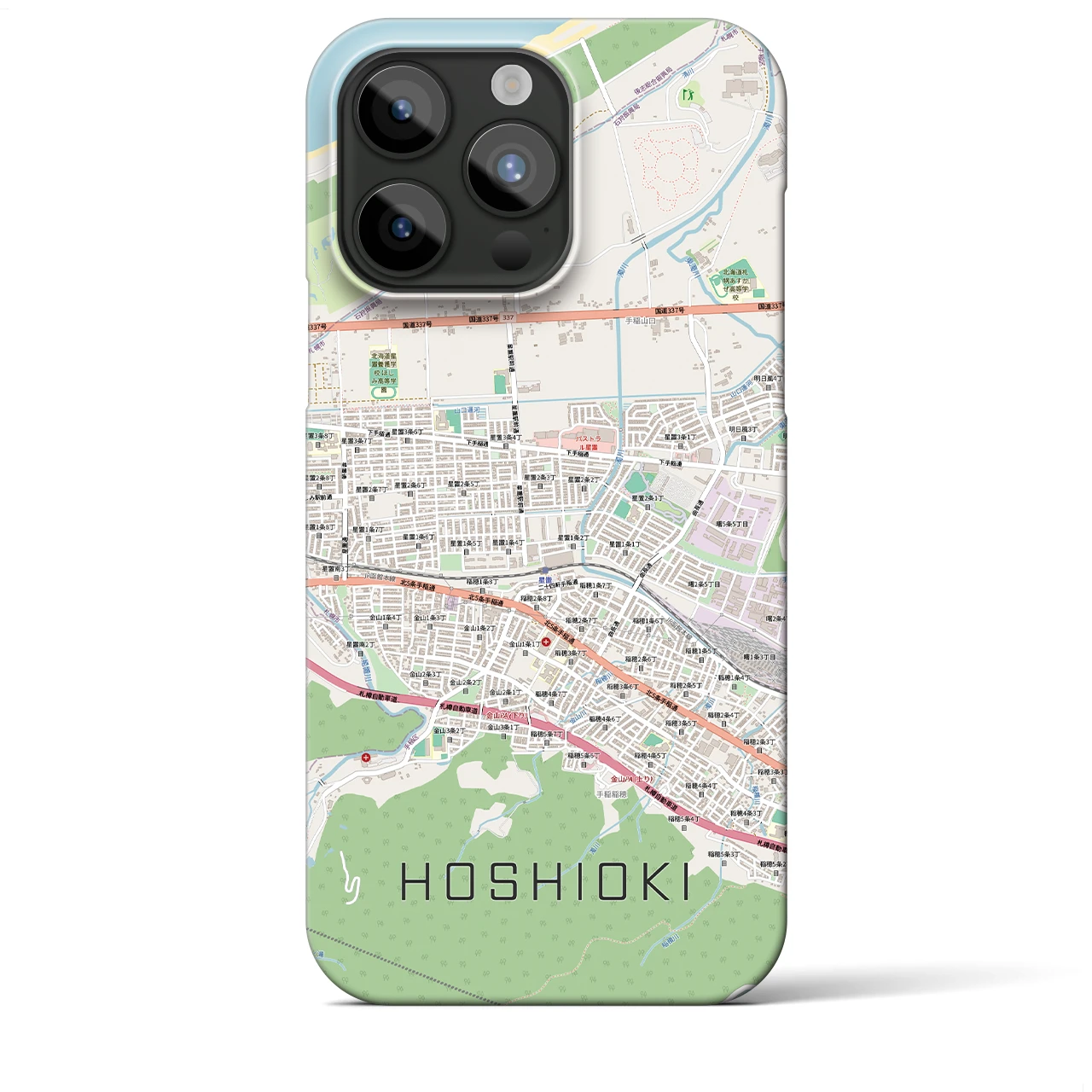 【星置(北海道)】地図柄iPhoneケース(バックカバータイプ)