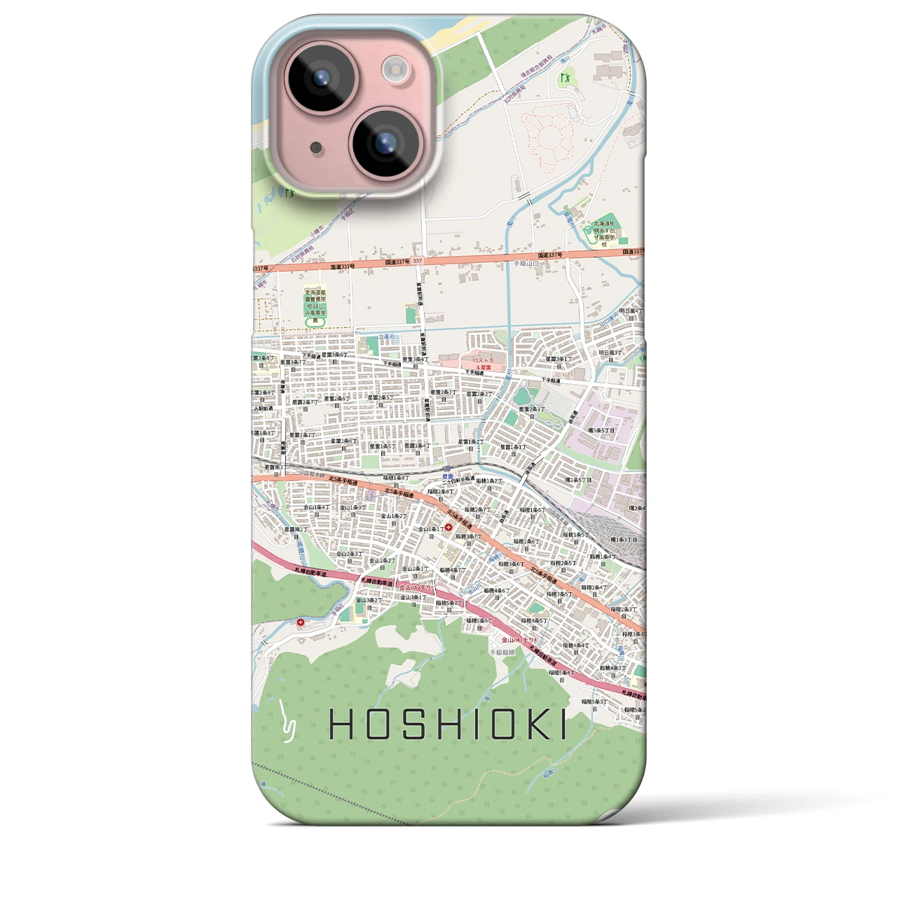 【星置(北海道)】地図柄iPhoneケース(バックカバータイプ)