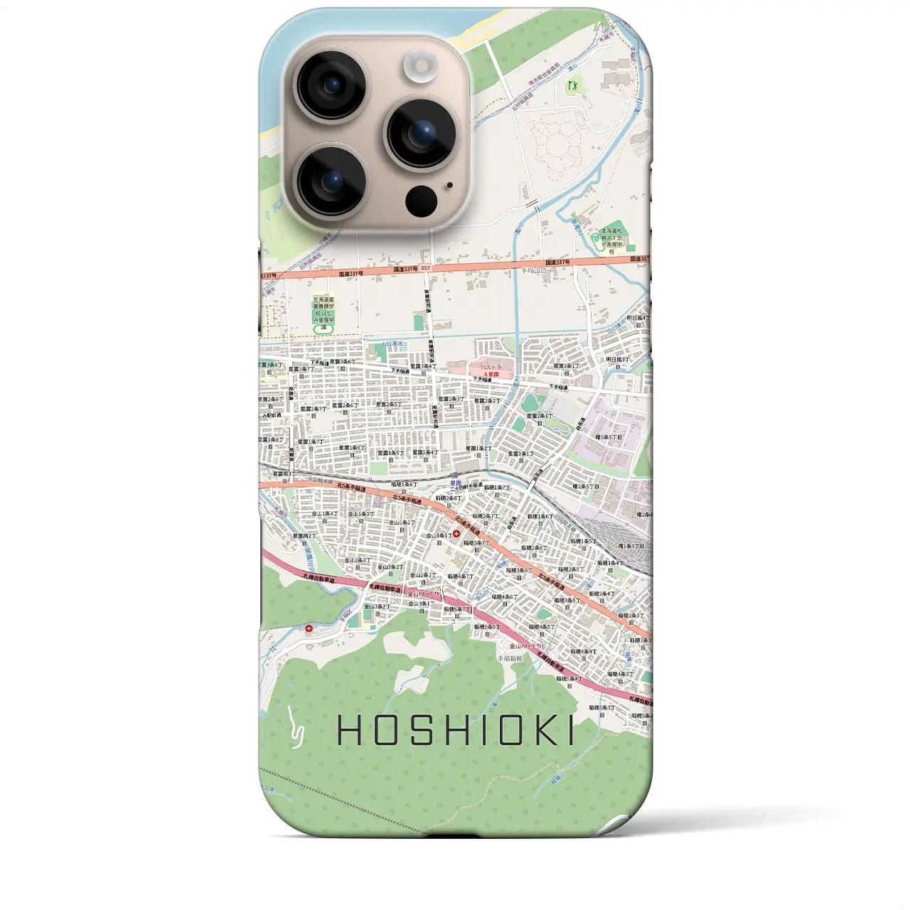 【星置(北海道)】地図柄iPhoneケース(バックカバータイプ)