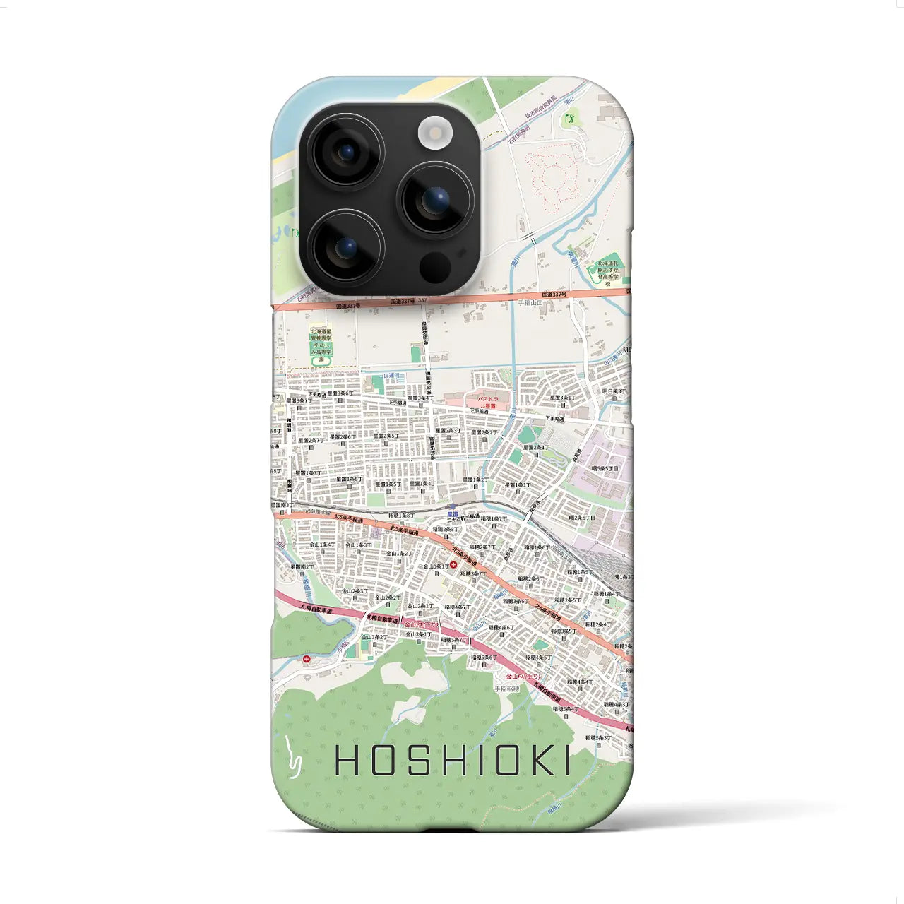 【星置(北海道)】地図柄iPhoneケース(バックカバータイプ)