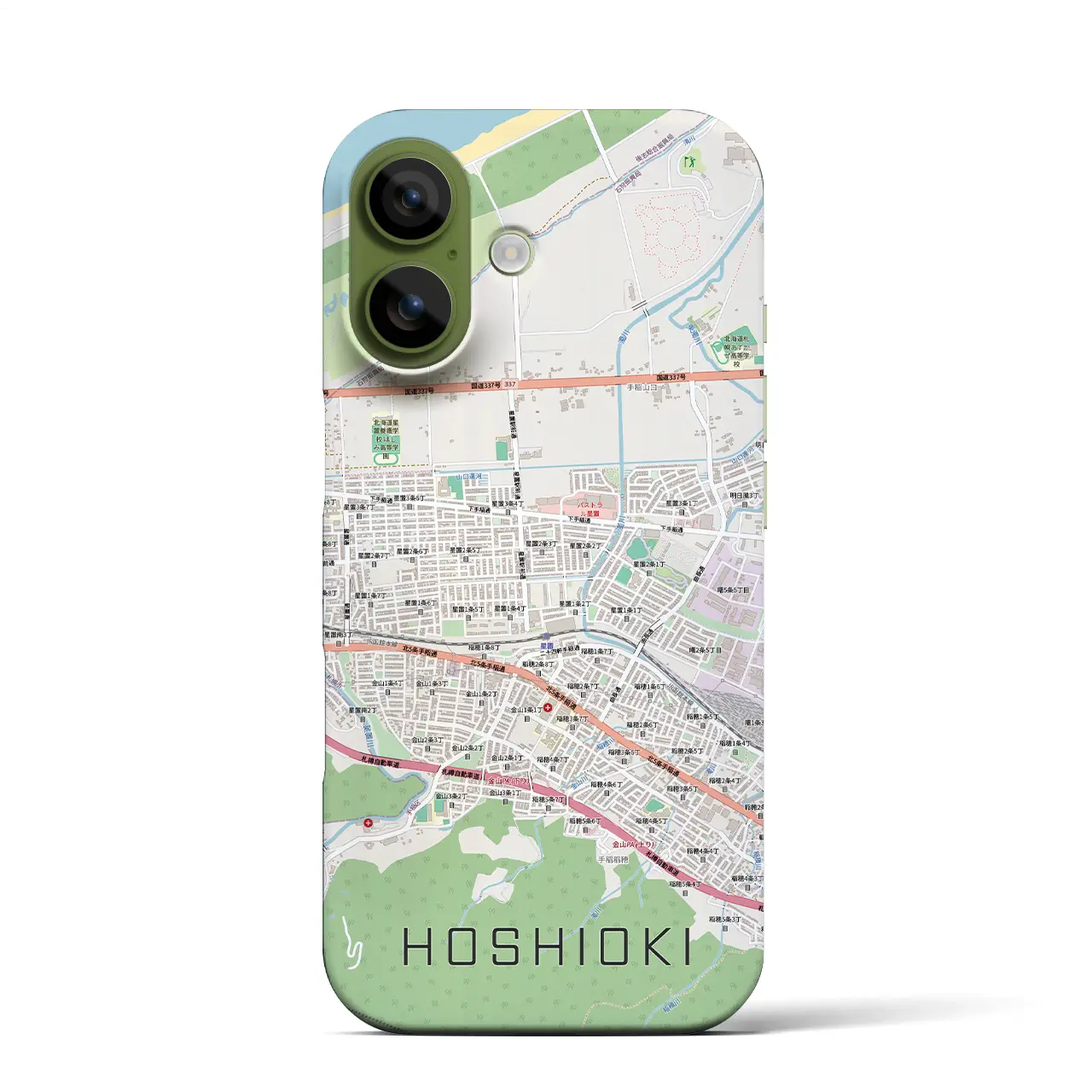 【星置(北海道)】地図柄iPhoneケース(バックカバータイプ)