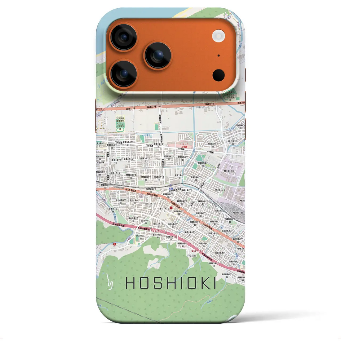 【星置(北海道)】地図柄iPhoneケース(バックカバータイプ)ナチュラル・iPhone 17 Pro Max 用