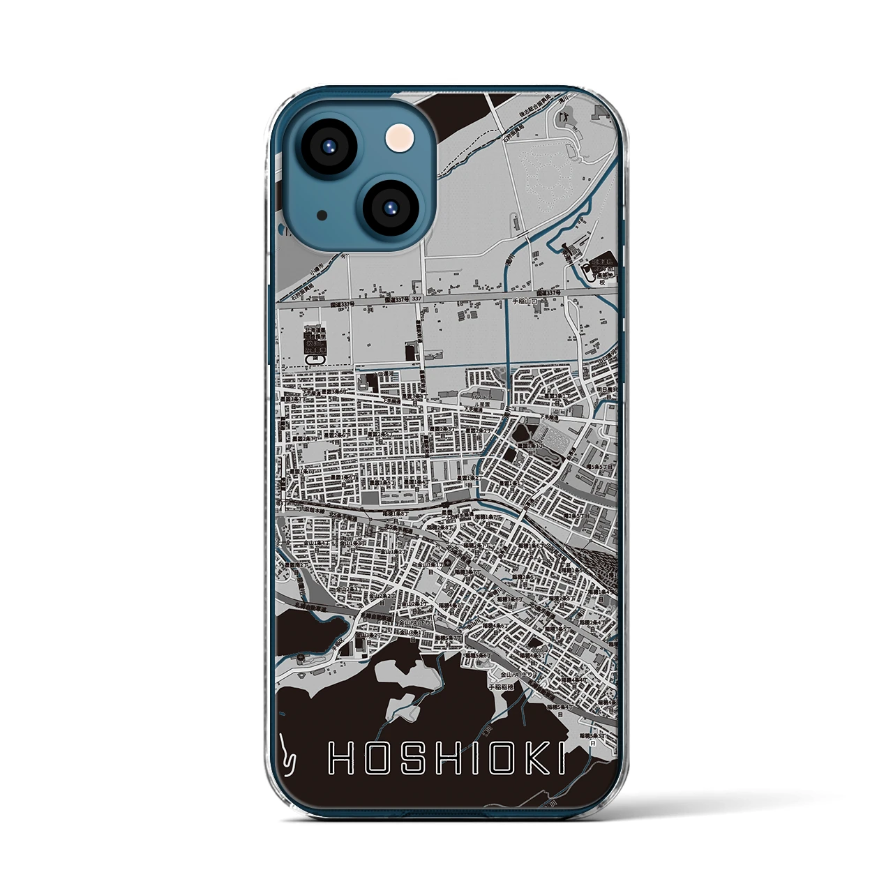 【星置(北海道)】地図柄iPhoneケース(クリアタイプ)