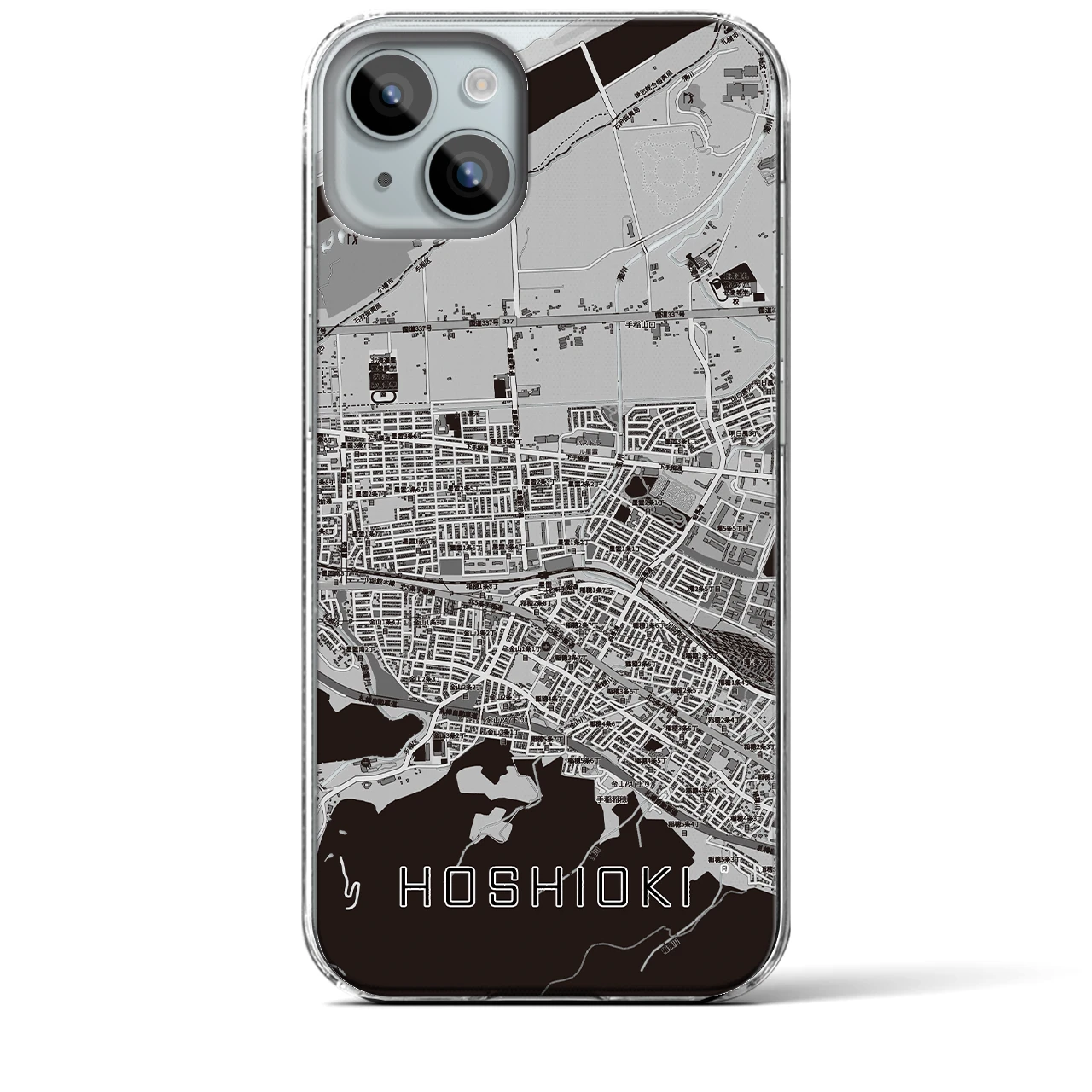 【星置(北海道)】地図柄iPhoneケース(クリアタイプ)
