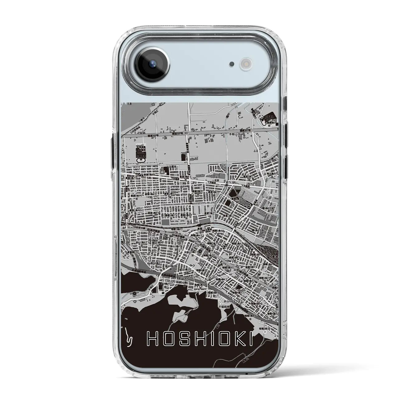 【星置(北海道)】地図柄iPhoneケース(MagSafeタイプ)モノトーン・iPhone 17 Pro Max 用