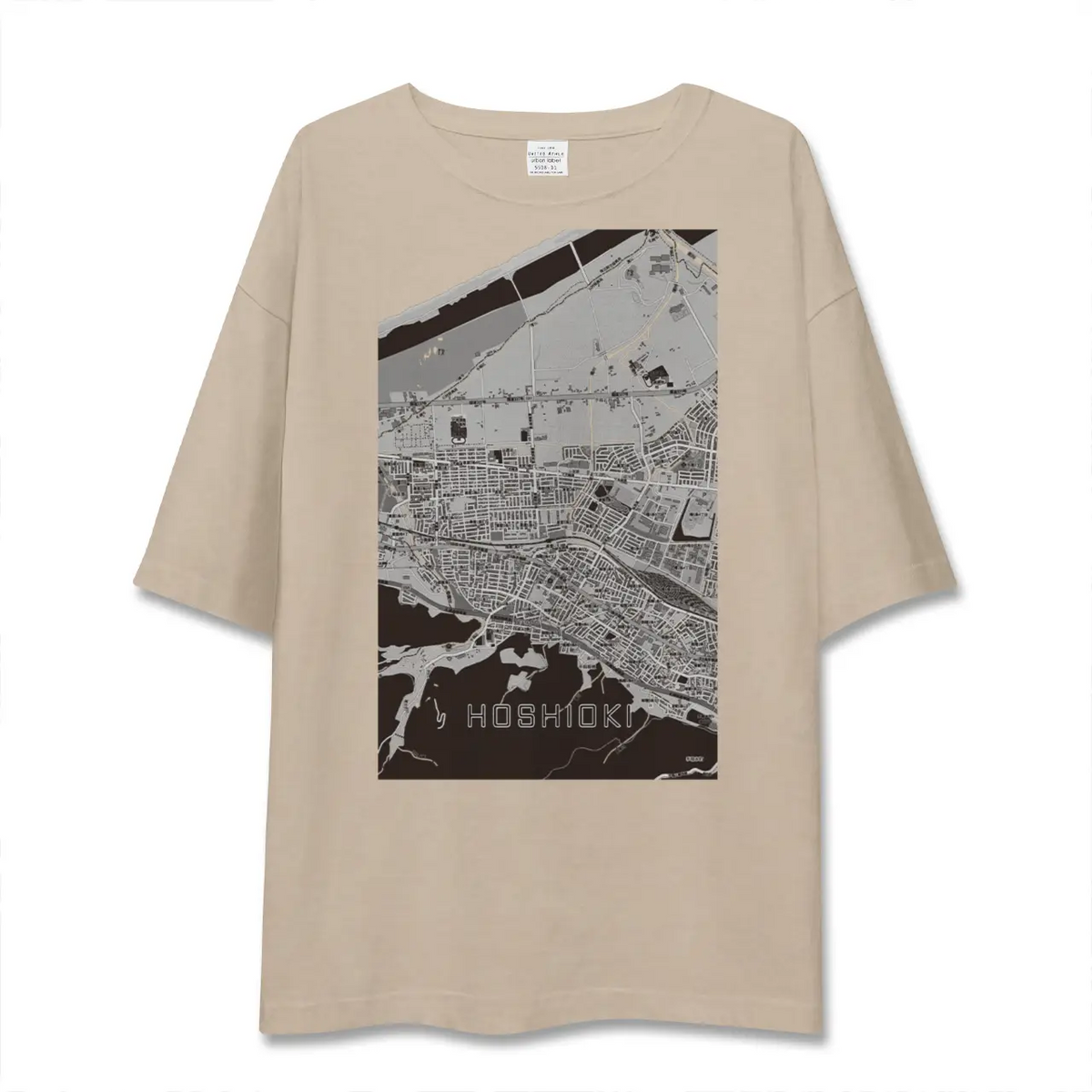 【星置(北海道)】地図柄ビッグシルエットTシャツ
