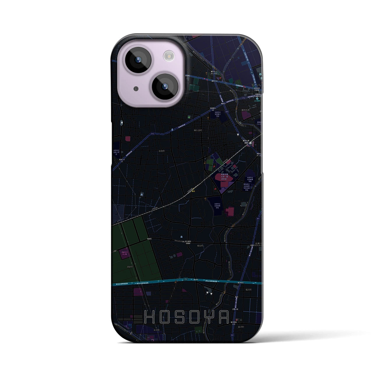 【細谷(群馬県)】地図柄iPhoneケース(バックカバータイプ)