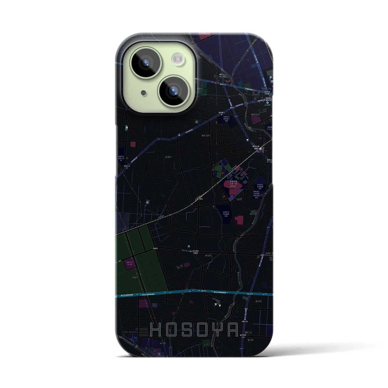 【細谷(群馬県)】地図柄iPhoneケース(バックカバータイプ)