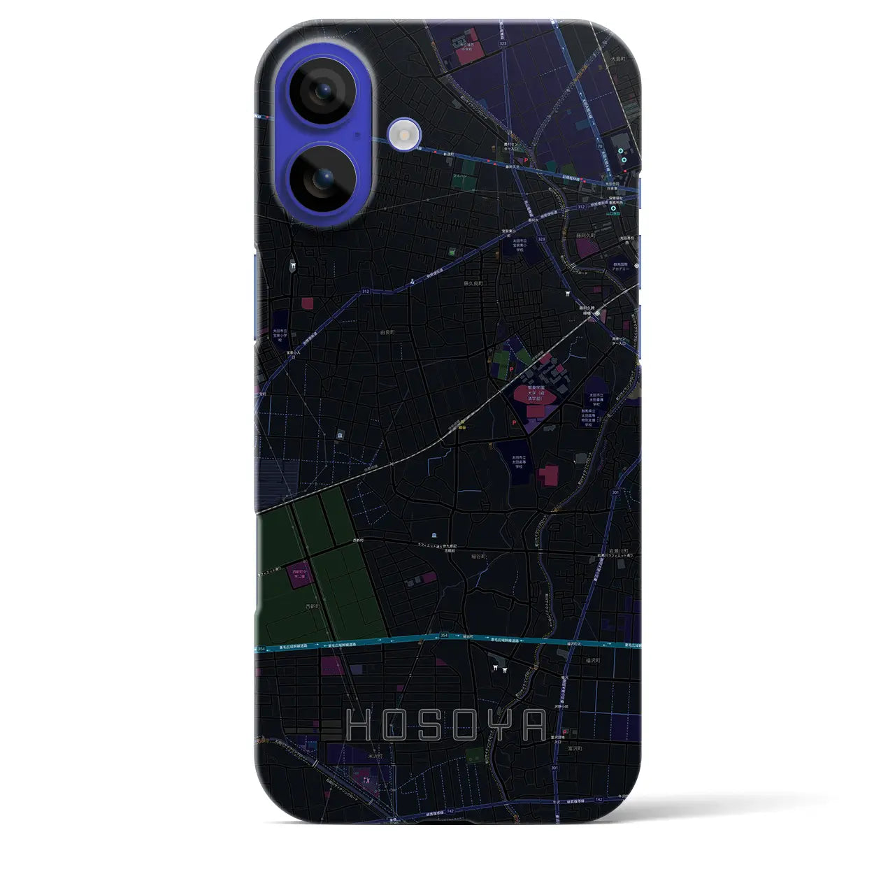 【細谷(群馬県)】地図柄iPhoneケース(バックカバータイプ)