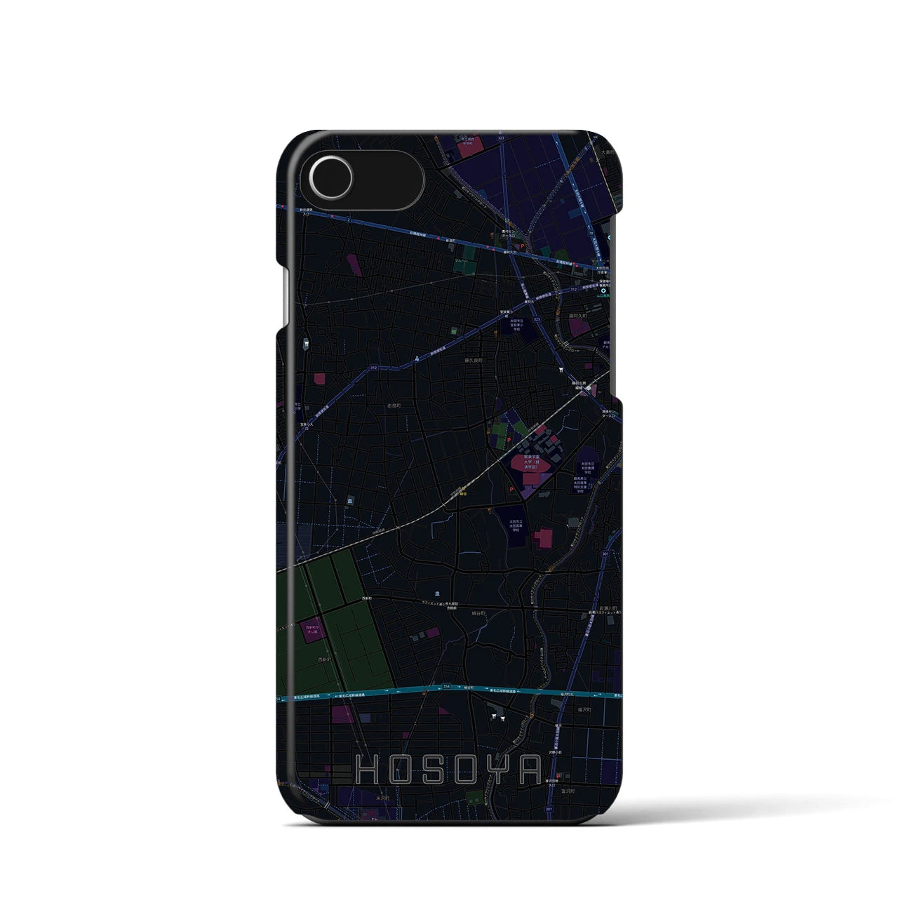 【細谷(群馬県)】地図柄iPhoneケース(バックカバータイプ)