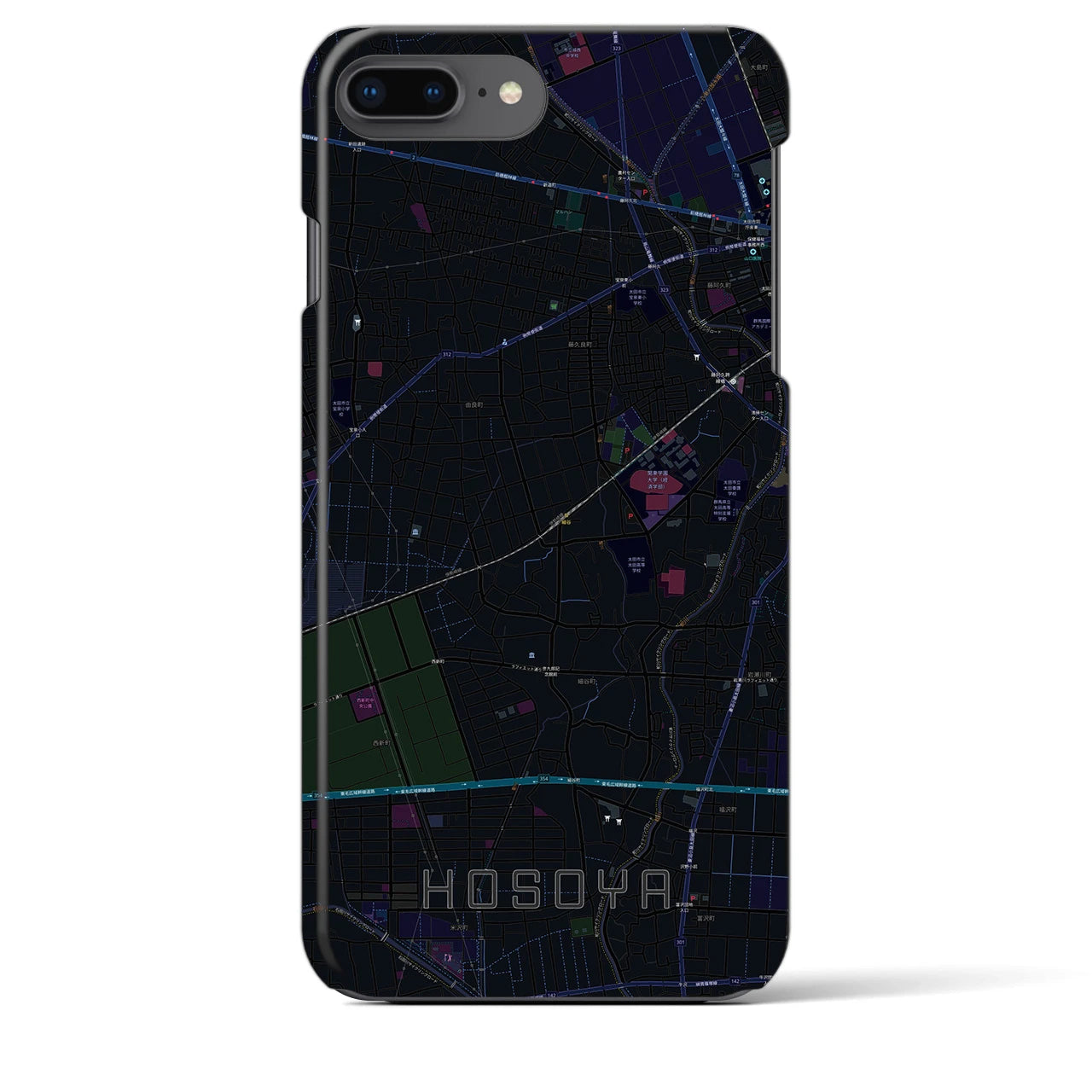 【細谷(群馬県)】地図柄iPhoneケース(バックカバータイプ)