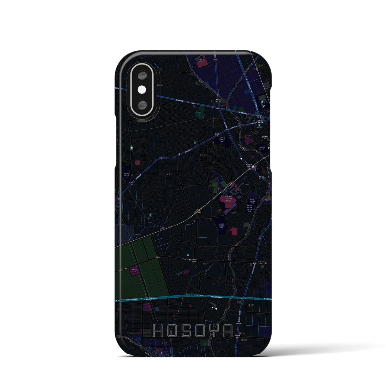 【細谷(群馬県)】地図柄iPhoneケース(バックカバータイプ)