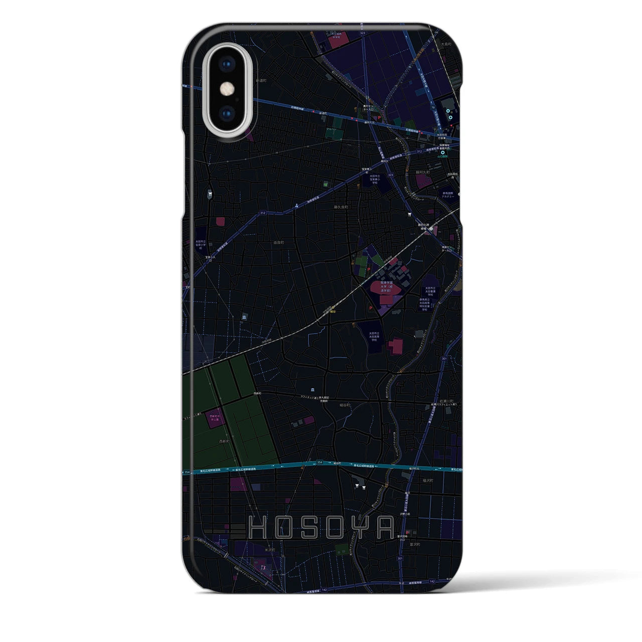 【細谷(群馬県)】地図柄iPhoneケース(バックカバータイプ)