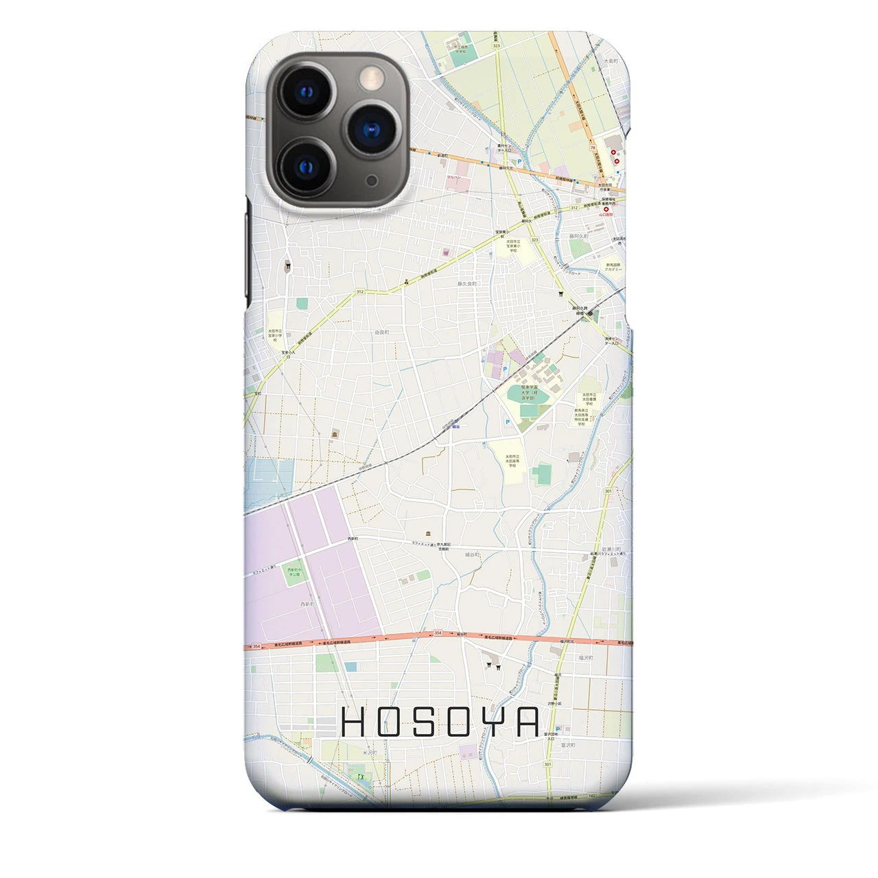 【細谷(群馬県)】地図柄iPhoneケース(バックカバータイプ)