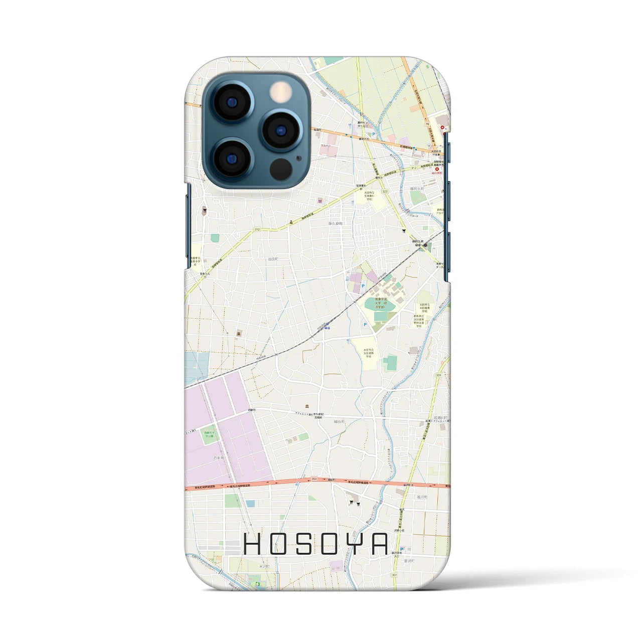 【細谷(群馬県)】地図柄iPhoneケース(バックカバータイプ)