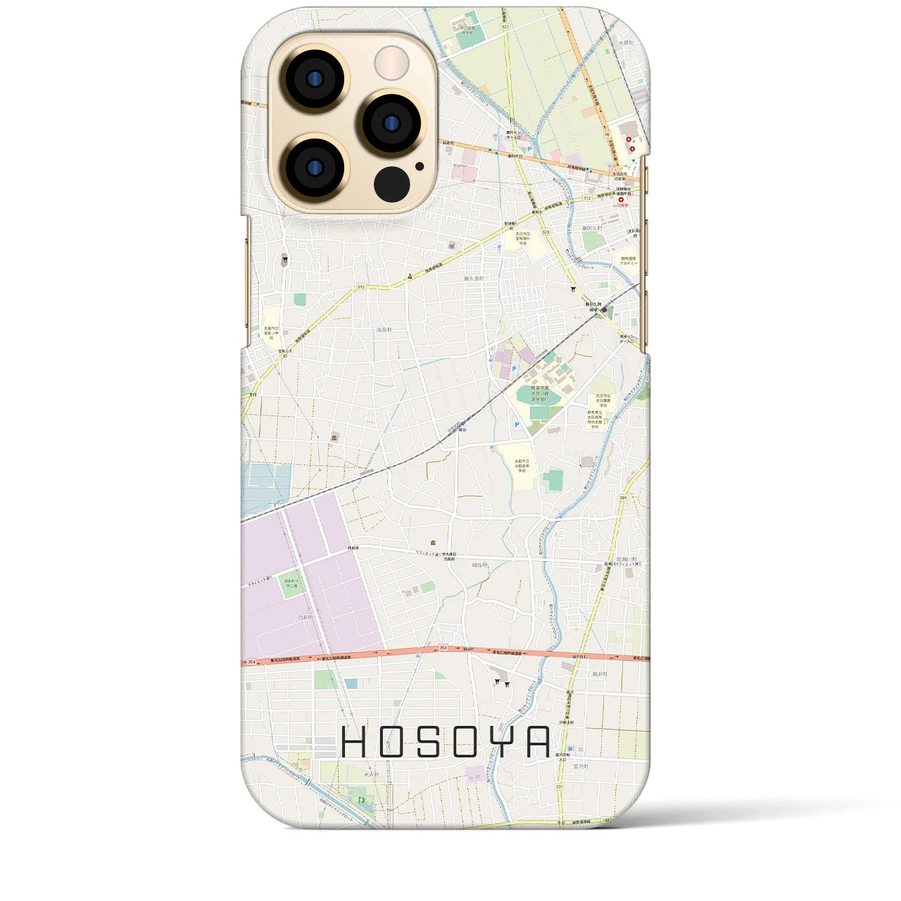 【細谷(群馬県)】地図柄iPhoneケース(バックカバータイプ)