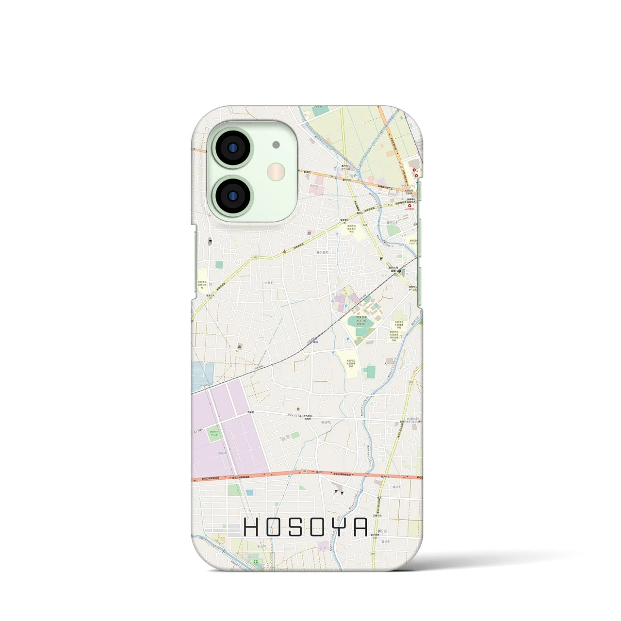 【細谷(群馬県)】地図柄iPhoneケース(バックカバータイプ)