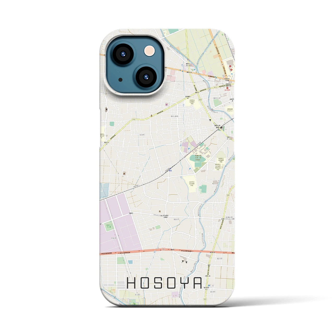 【細谷(群馬県)】地図柄iPhoneケース(バックカバータイプ)
