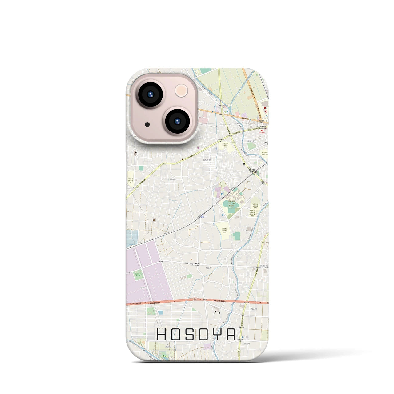 【細谷(群馬県)】地図柄iPhoneケース(バックカバータイプ)