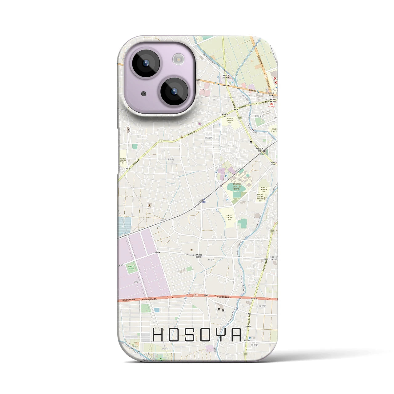 【細谷(群馬県)】地図柄iPhoneケース(バックカバータイプ)