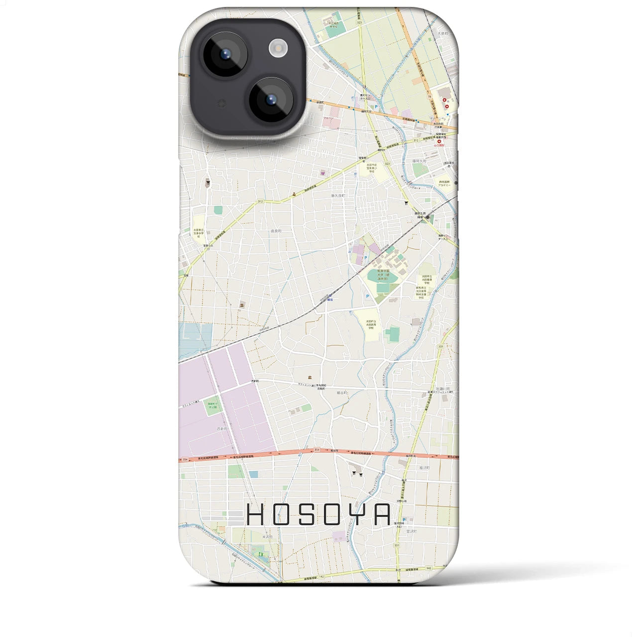 【細谷(群馬県)】地図柄iPhoneケース(バックカバータイプ)