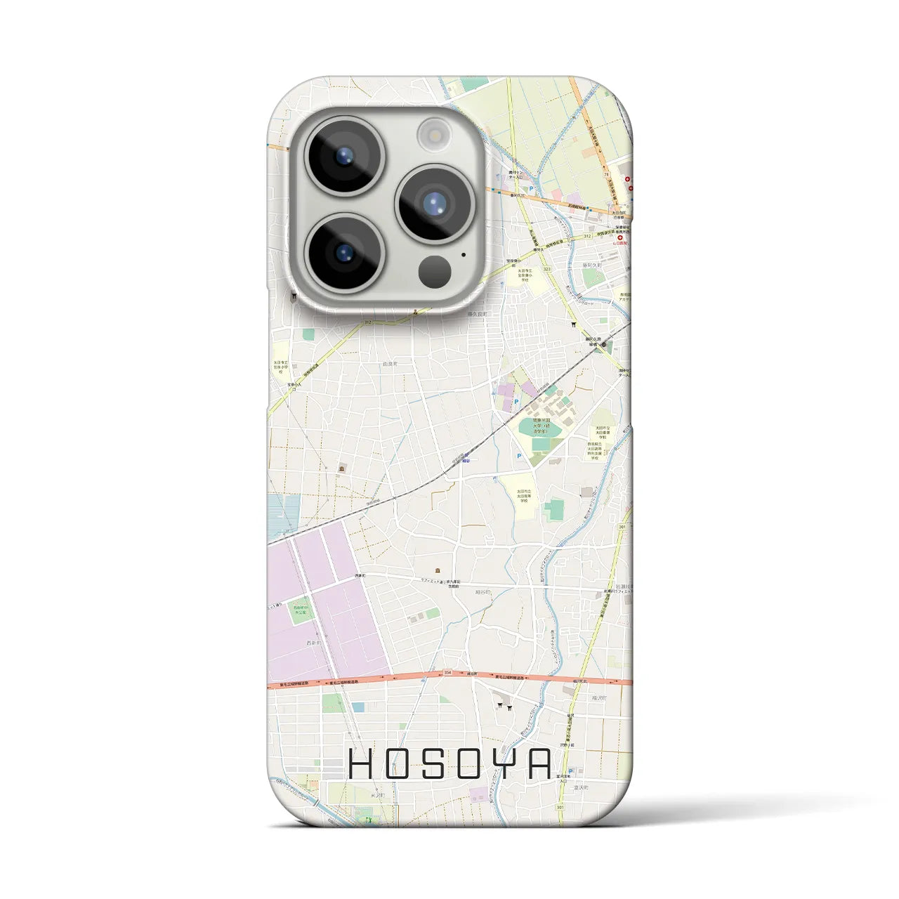 【細谷(群馬県)】地図柄iPhoneケース(バックカバータイプ)
