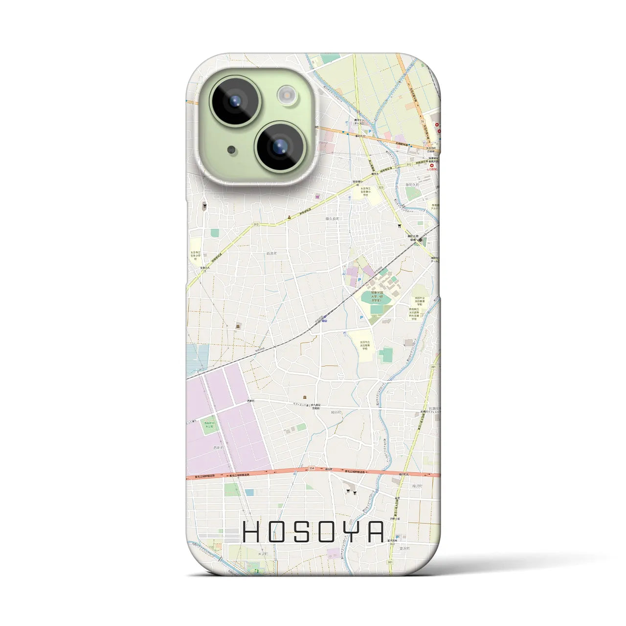 【細谷(群馬県)】地図柄iPhoneケース(バックカバータイプ)