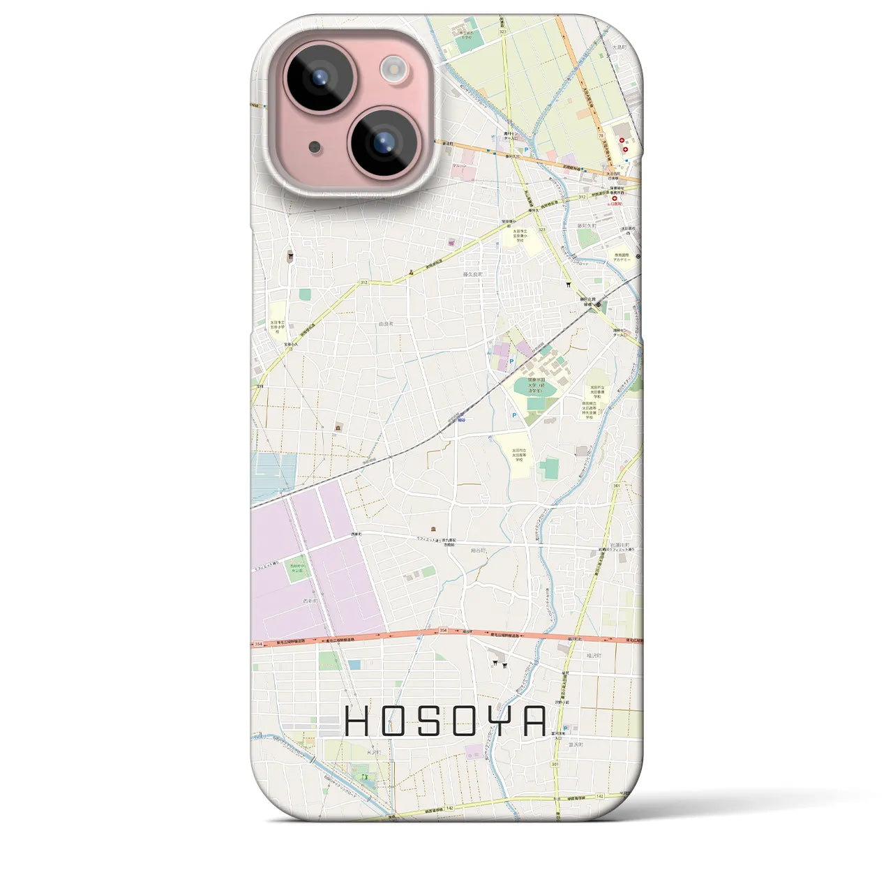 【細谷(群馬県)】地図柄iPhoneケース(バックカバータイプ)