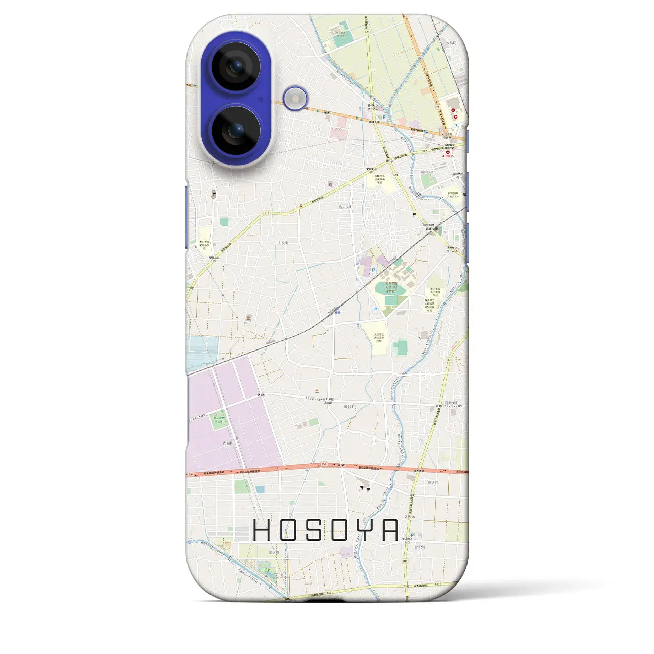 【細谷(群馬県)】地図柄iPhoneケース(バックカバータイプ)ナチュラル・iPhone 16 Pro Max 用