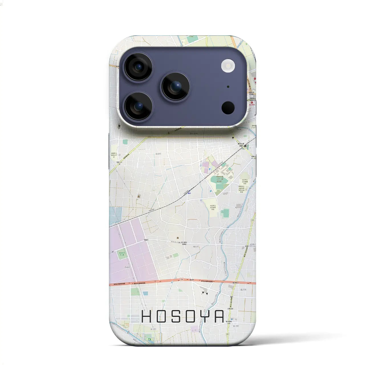 【細谷(群馬県)】地図柄iPhoneケース(バックカバータイプ)
