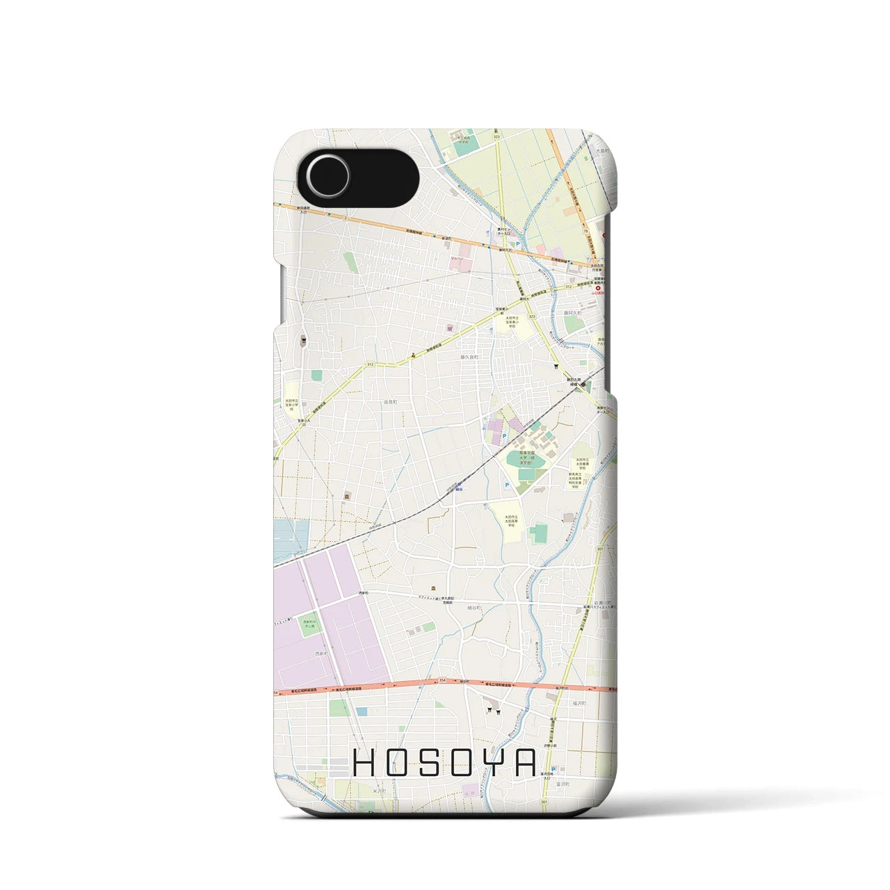 【細谷(群馬県)】地図柄iPhoneケース(バックカバータイプ)