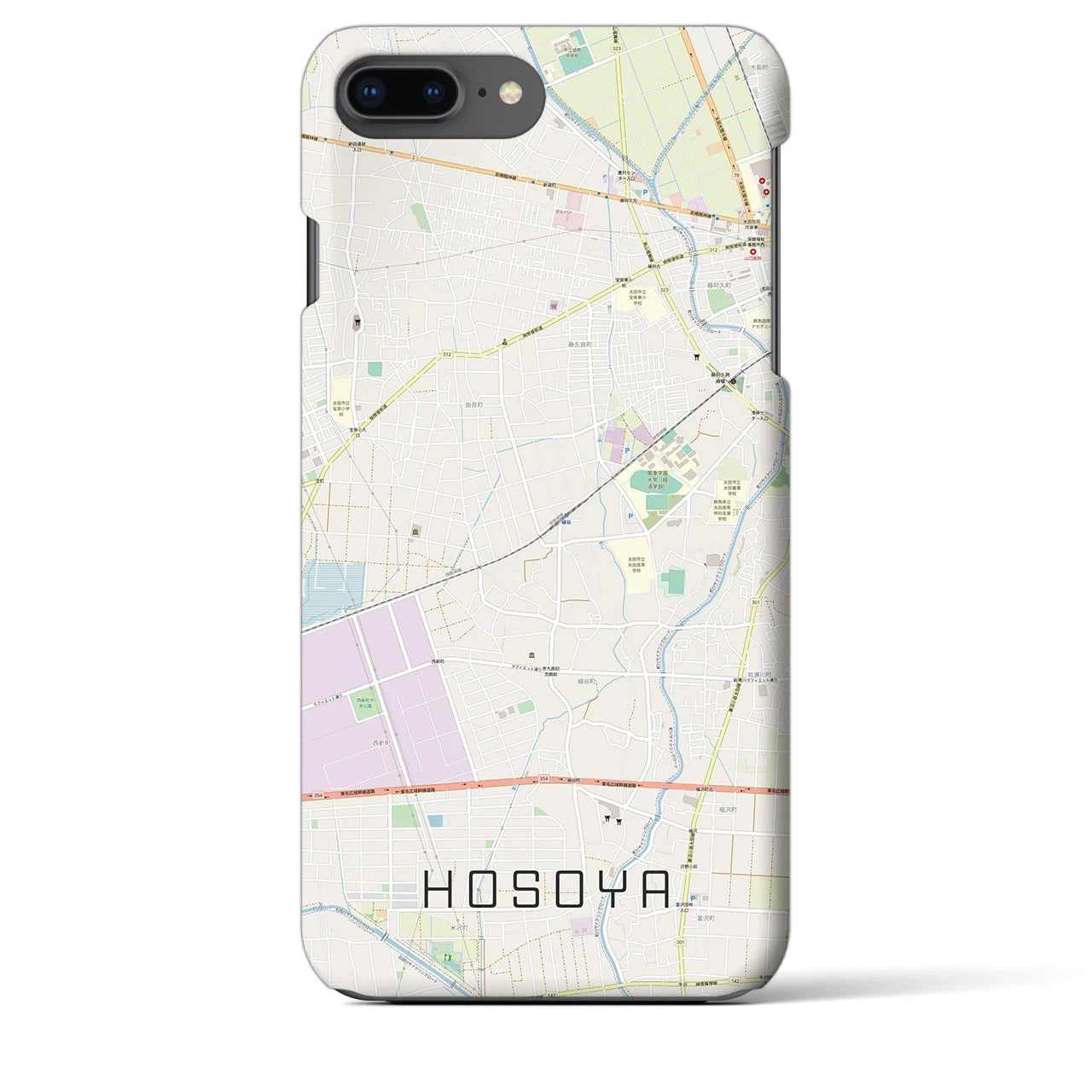 【細谷(群馬県)】地図柄iPhoneケース(バックカバータイプ)