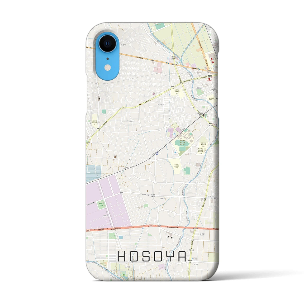 【細谷(群馬県)】地図柄iPhoneケース(バックカバータイプ)