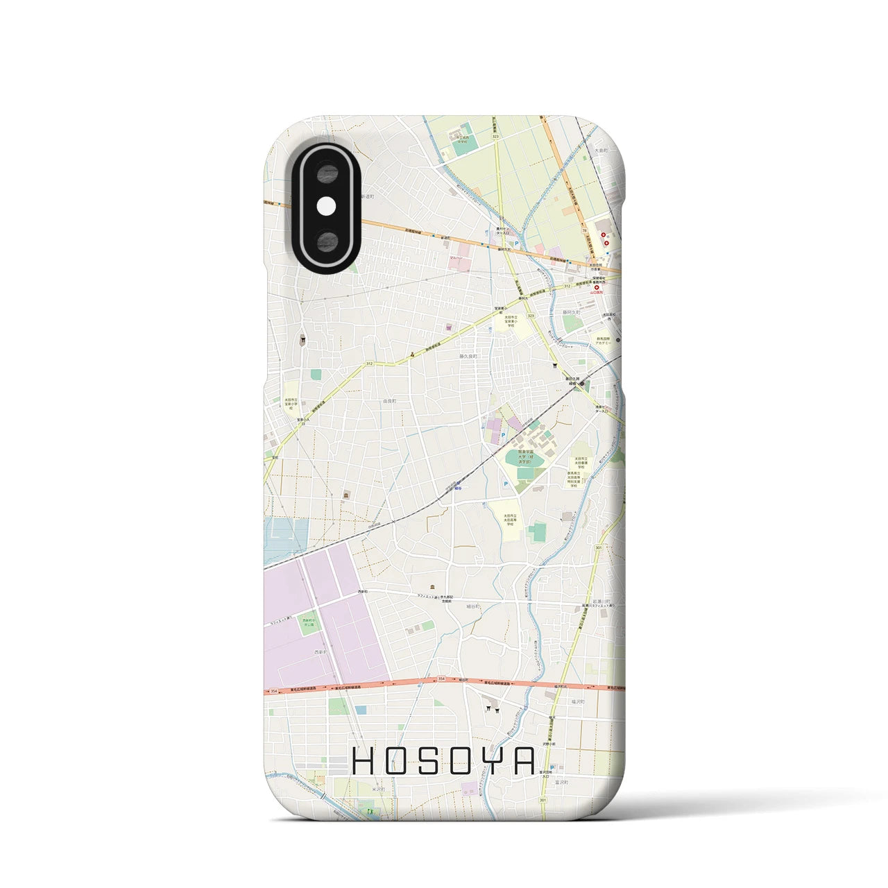 【細谷(群馬県)】地図柄iPhoneケース(バックカバータイプ)