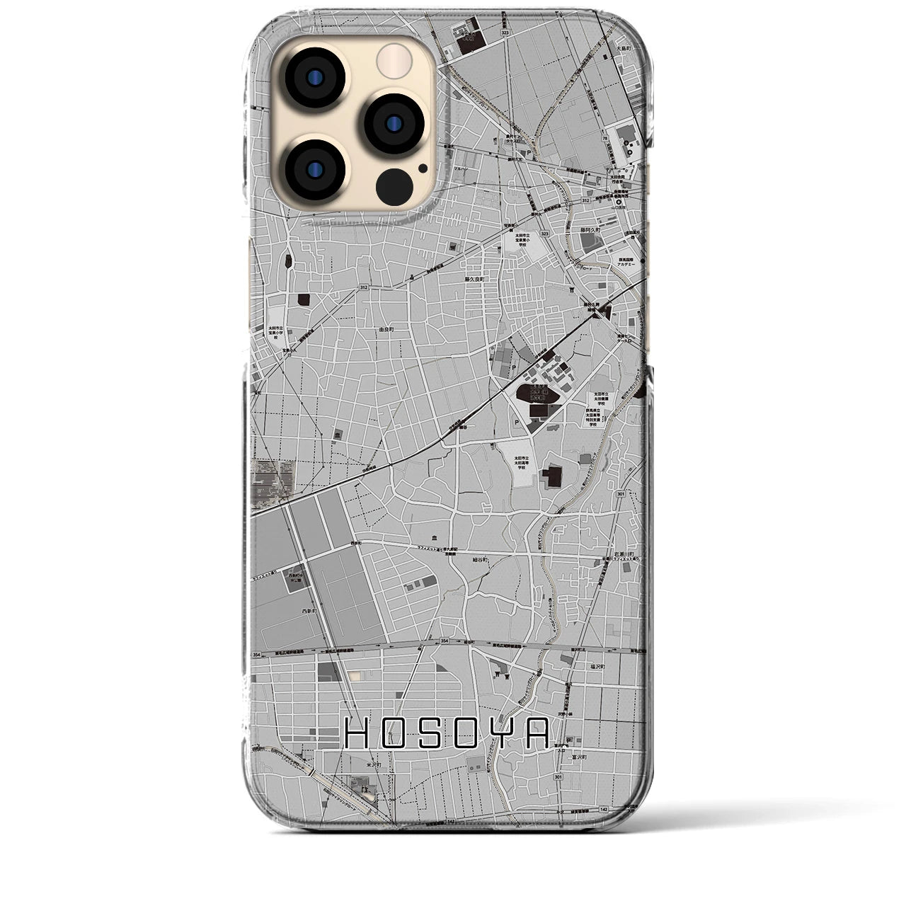 【細谷(群馬県)】地図柄iPhoneケース(クリアタイプ)