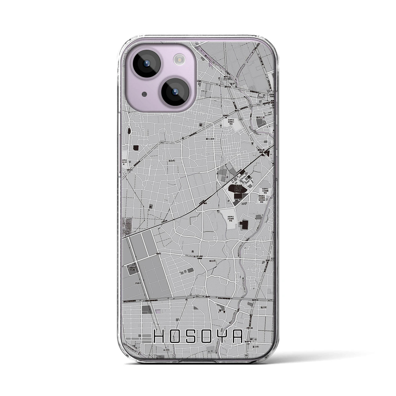 【細谷(群馬県)】地図柄iPhoneケース(クリアタイプ)