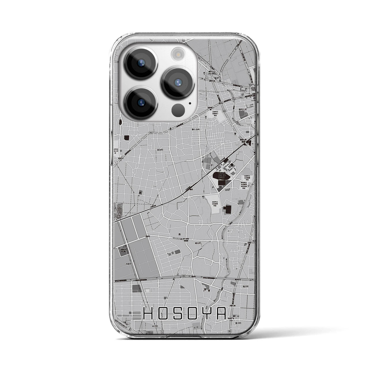 【細谷(群馬県)】地図柄iPhoneケース(クリアタイプ)