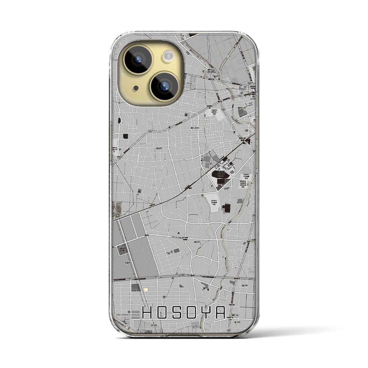 【細谷(群馬県)】地図柄iPhoneケース(クリアタイプ)